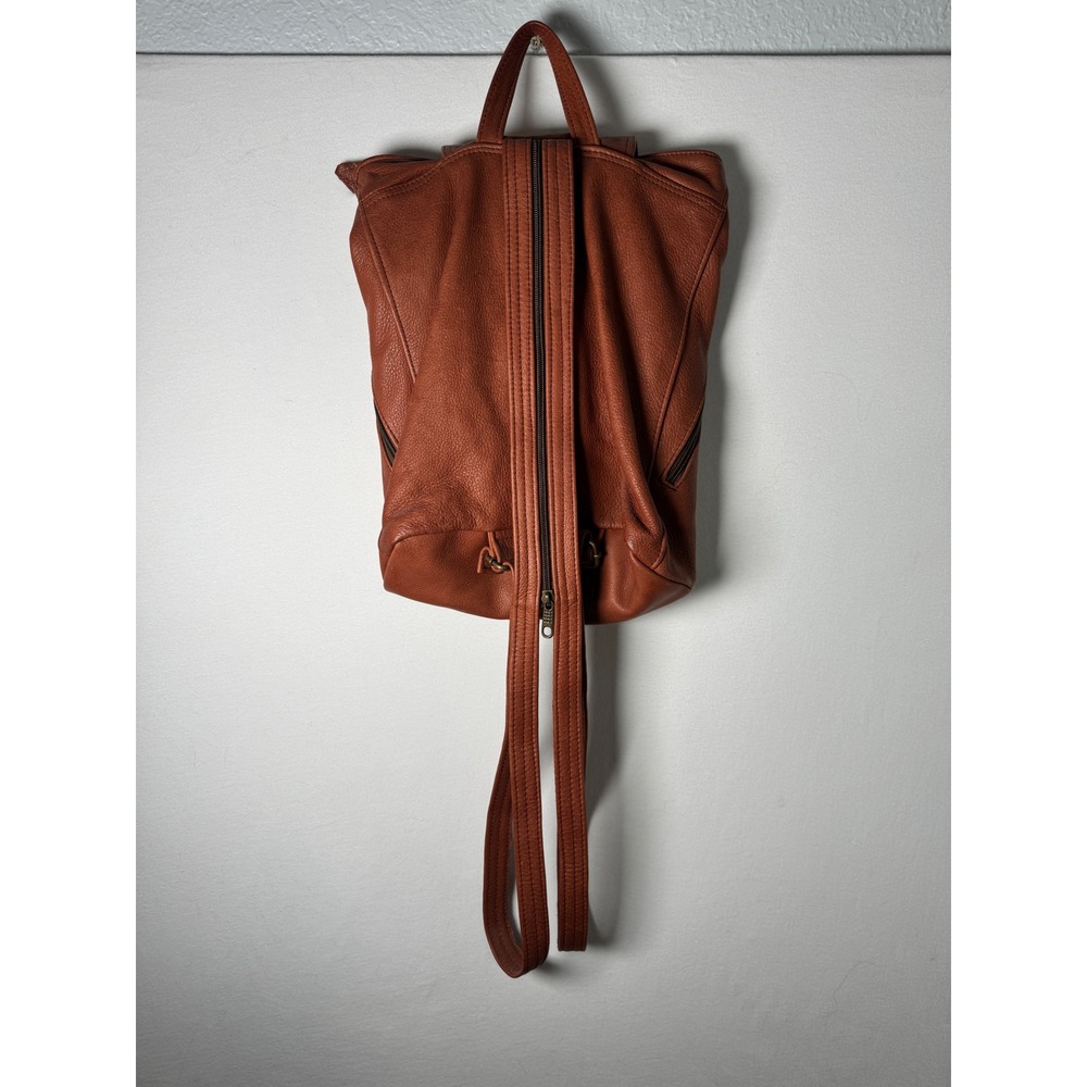 Vintage Argentina Leather Backpack Womens Small Brown Excellent Sling Bag - Picture 4 of 9
